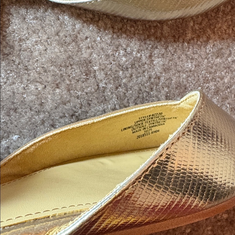 J. Crew gold metallic pointy toe slingback flats - Picture 6 of 8